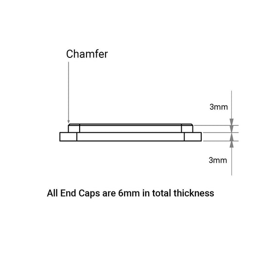 Rectangle End Cap - Radius Edge